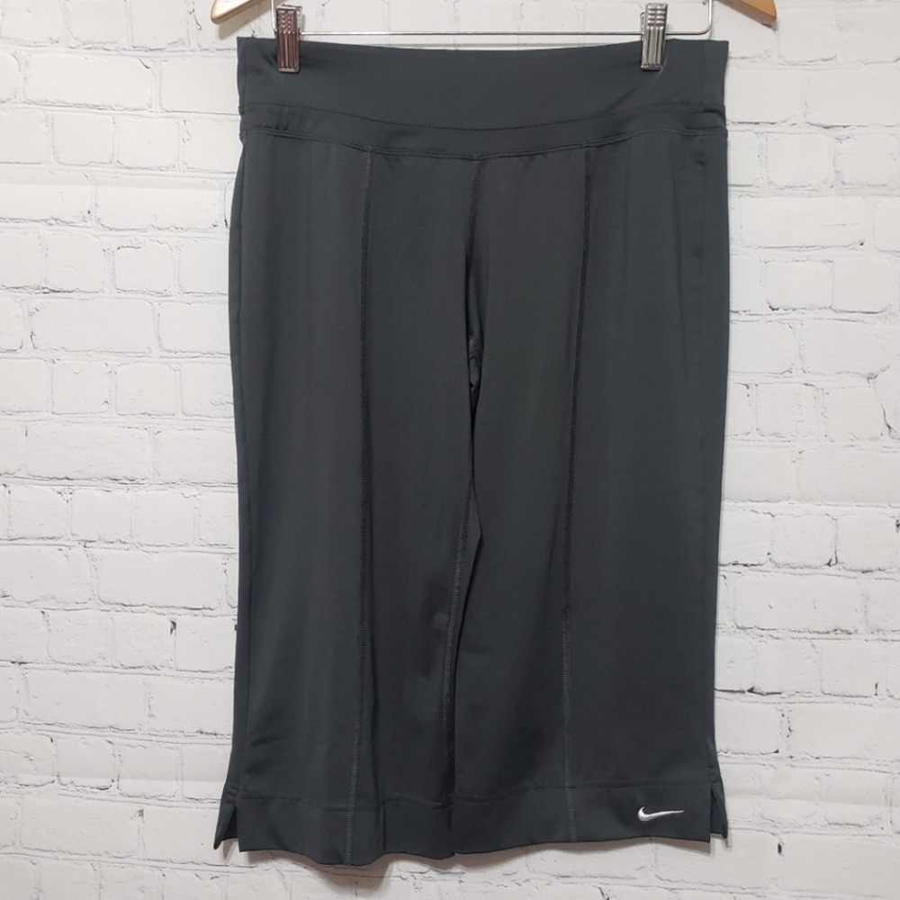 Nike Charcoal/Lime Dri-Fit Capri Leggings Small